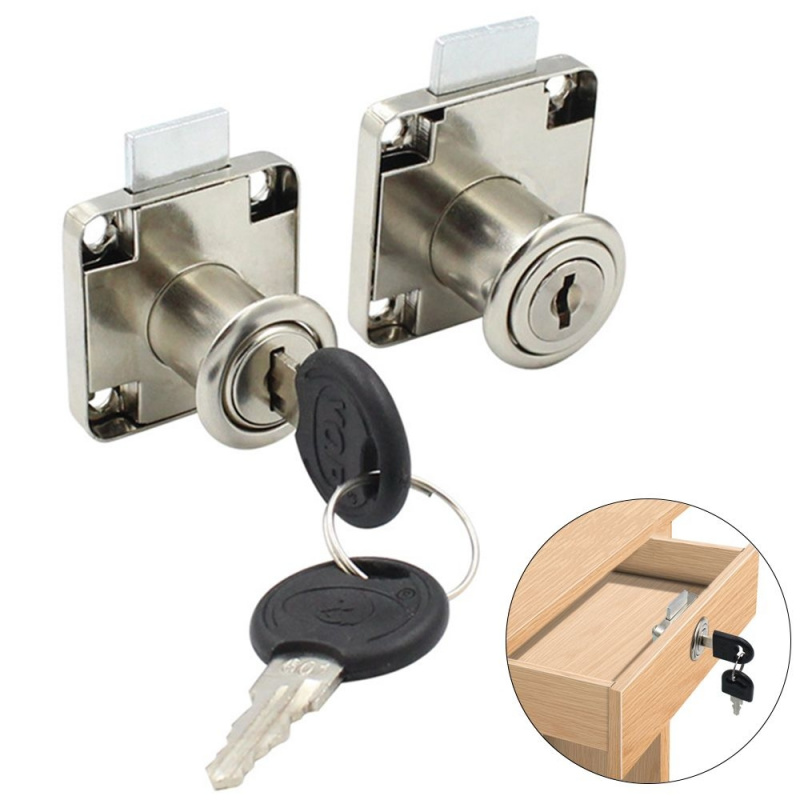 Home Office Desk With Drawers - Sleek Zinc Alloy Security Lock for