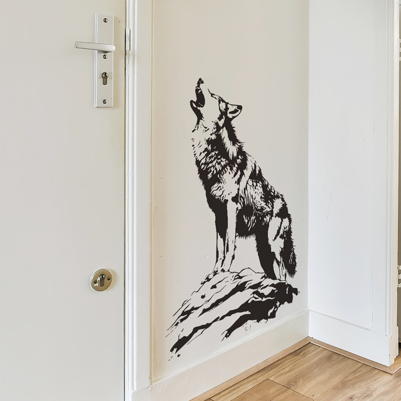 Home Office Wallpaper - Animal Poster 3D Lone Wolf Howls