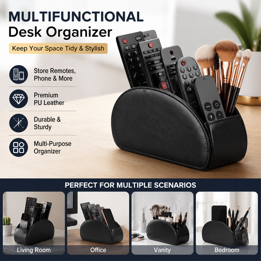 Home Office Jobs - 1Pc 5 Grid PU Leather Desktop