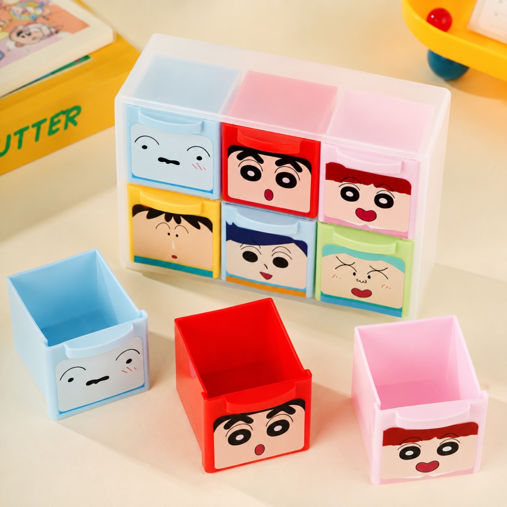 Home Office Desk With Drawers - Genuine Crayon Shin-chan 6 Grid Desk