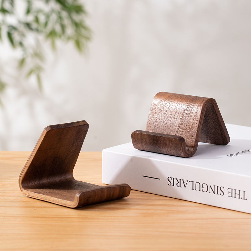 Home Office Call Center - 2-in-1 Black Walnut Solid Wood Phone