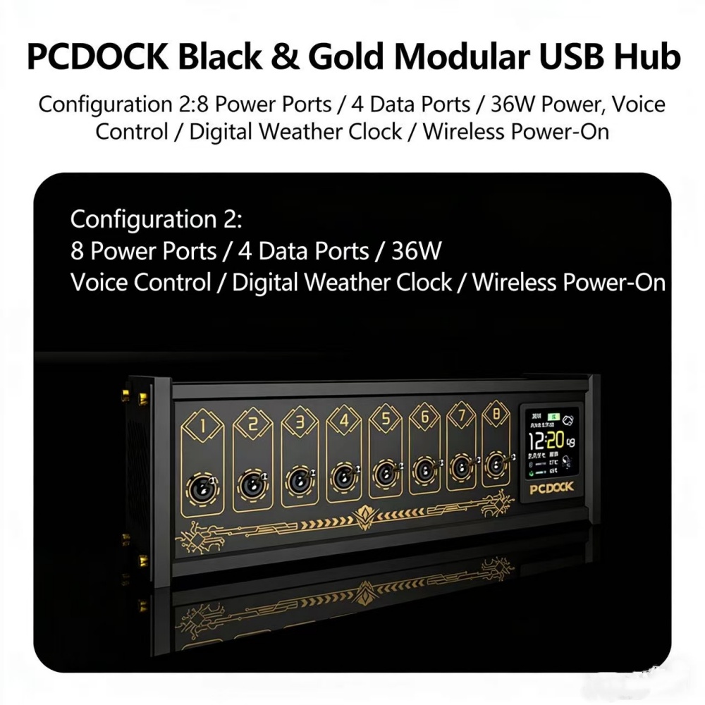 Power Strip Desk - PCDOCK Block USB Desktop Power Strip