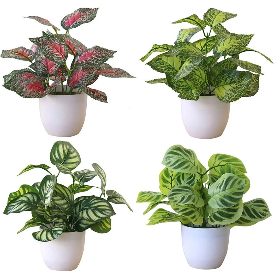 Home Office Word - 1PC Artificial Foliage Plant Pot Bonsai