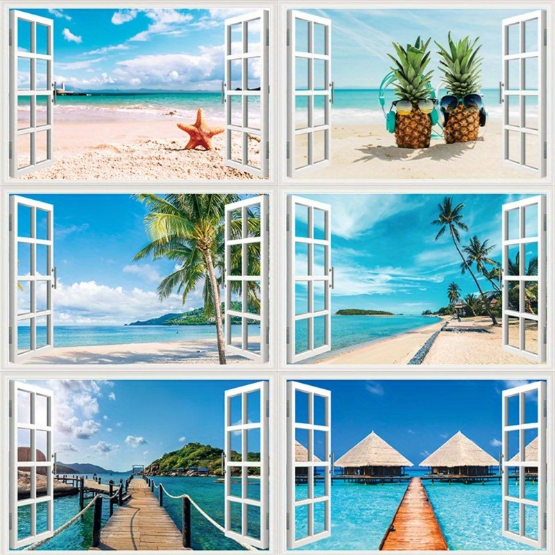 Home Office Wallpaper - 3D Wall Stickers Fake Window Stickers