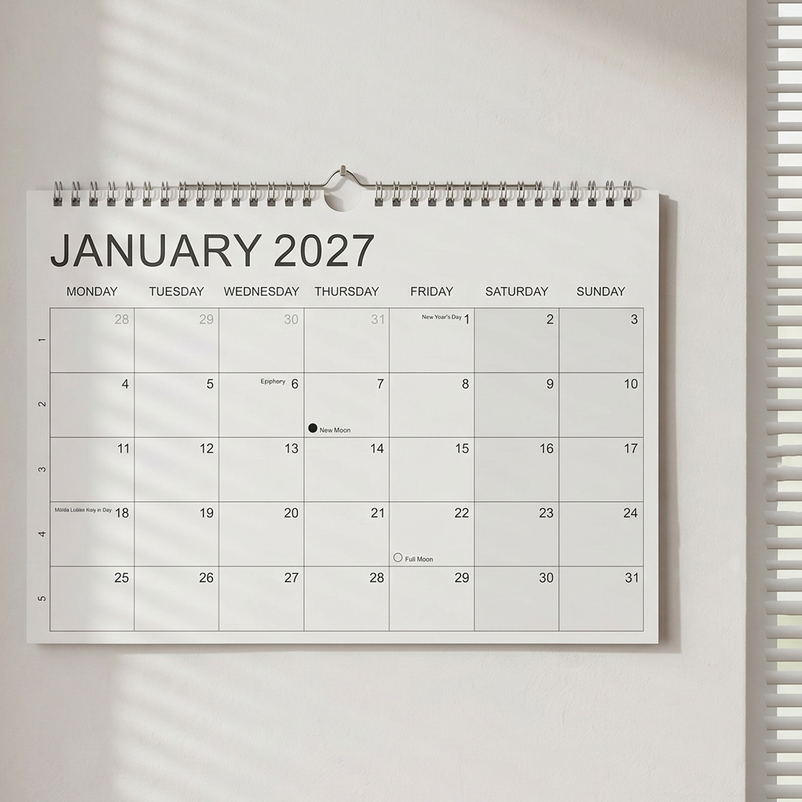 Paper Calendar 2027-2028 Engli - Home Office Wallpaper ulasan dan harga