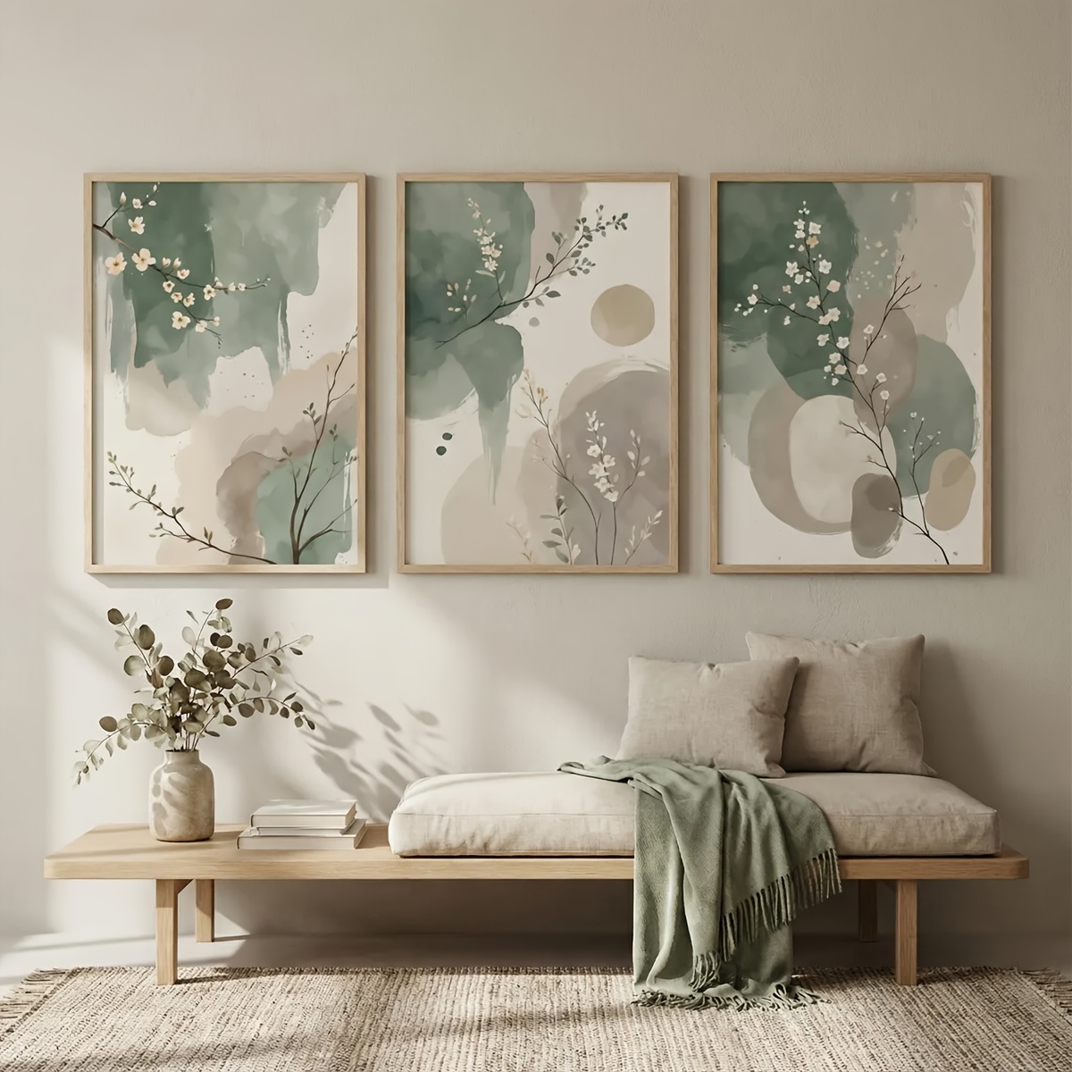 3pcs Japanese-Style Plant Canv - Home Office Word ulasan dan harga