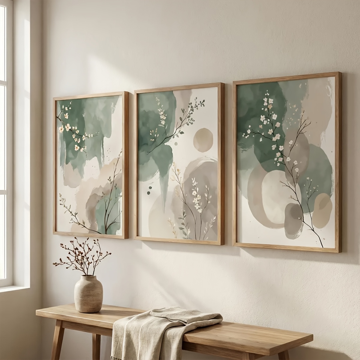 3pcs Japanese-Style Plant Canv - Home Office Word ulasan dan harga