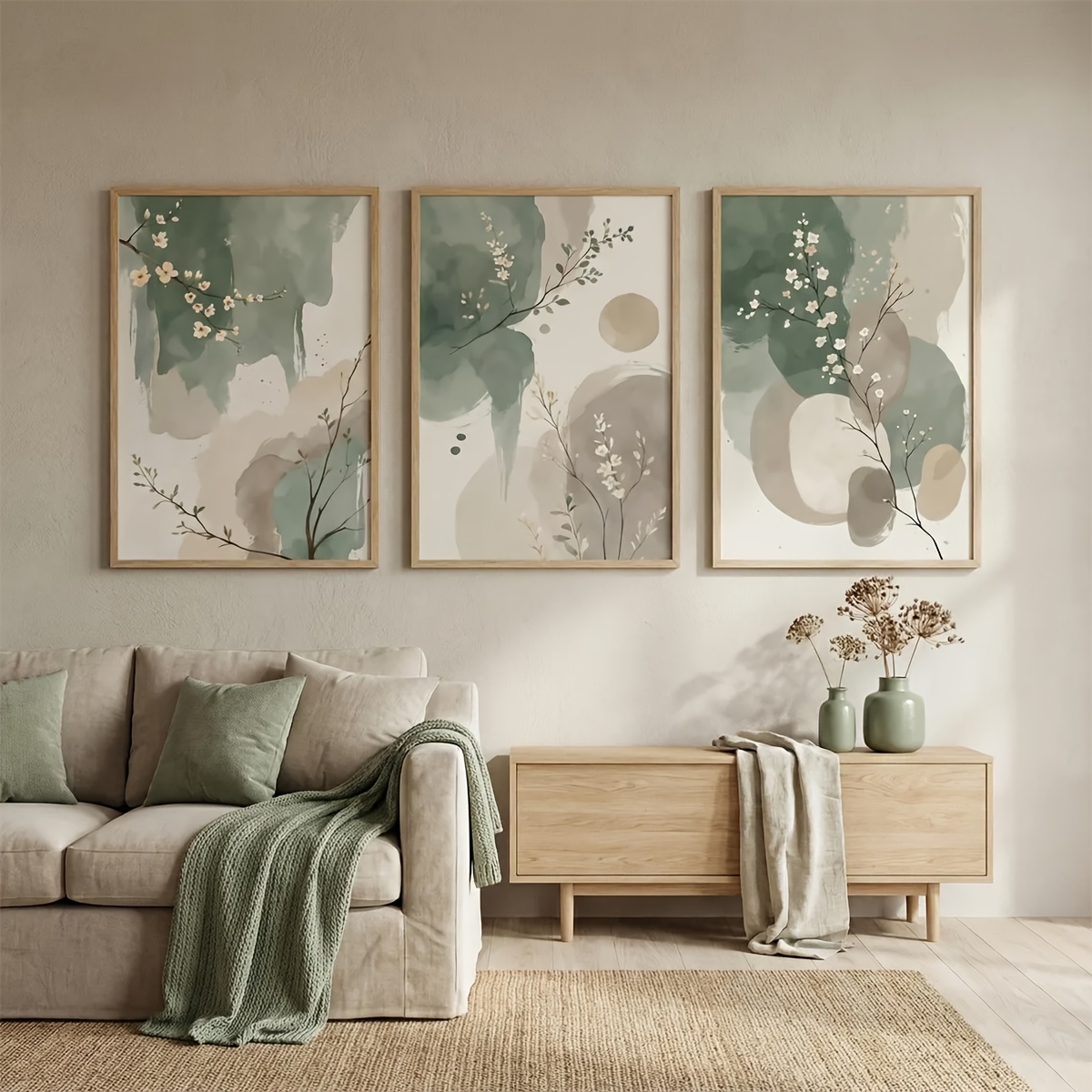 3pcs Japanese-Style Plant Canv - Home Office Word ulasan dan harga
