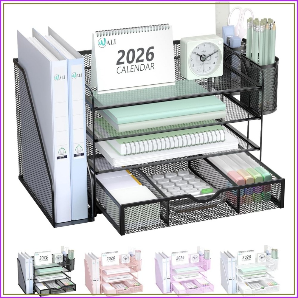 4-Tier Desktop File Organizer  - Home Office Desk With Drawers ulasan dan harga