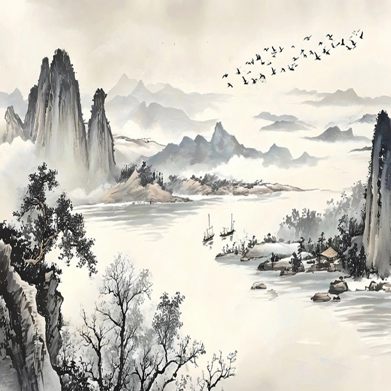 Custom Wallpaper New Chinese S - Home Office Wallpaper ulasan dan harga