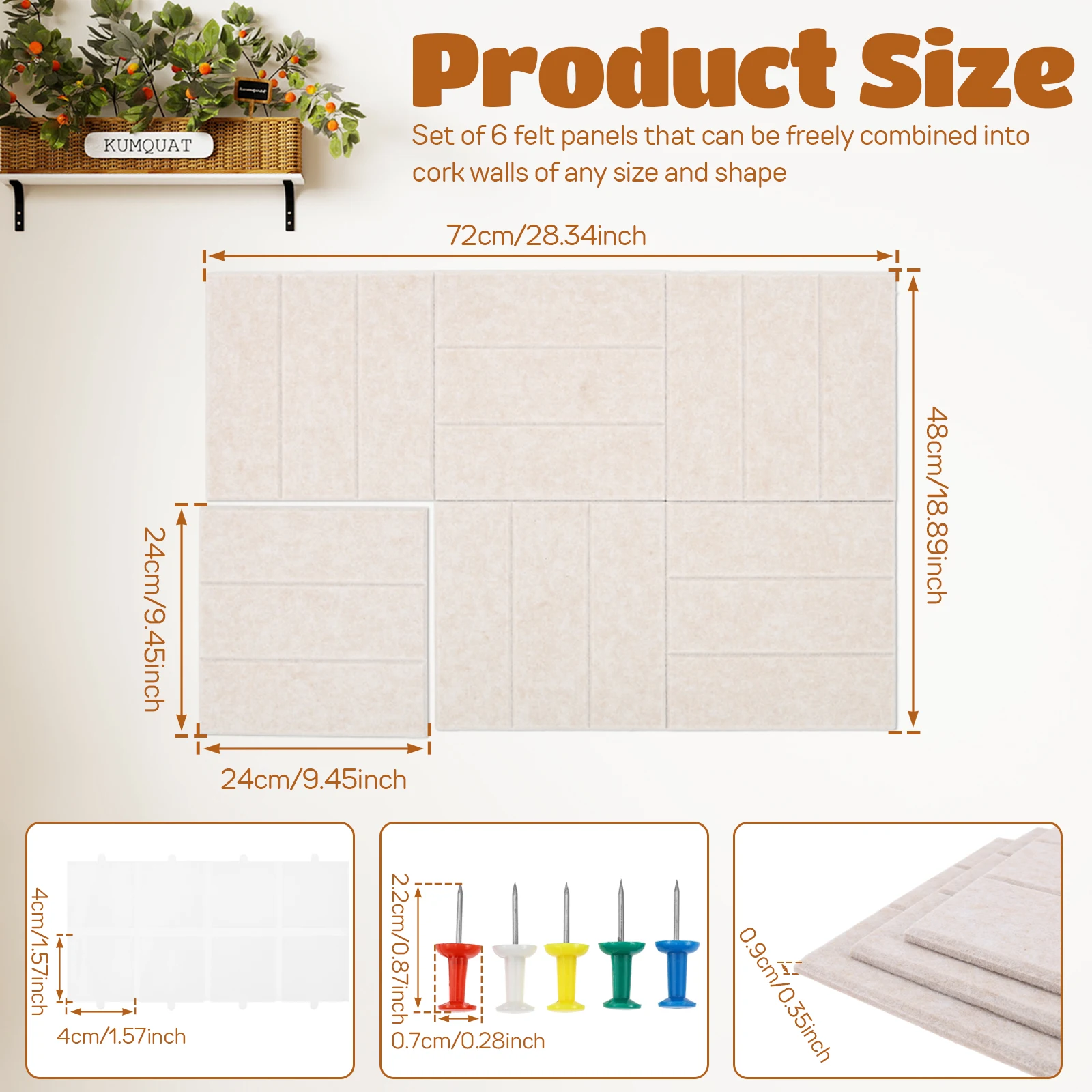 6/12 Pcs Felt Bulletin Board T - Home Office Alternative ulasan dan harga