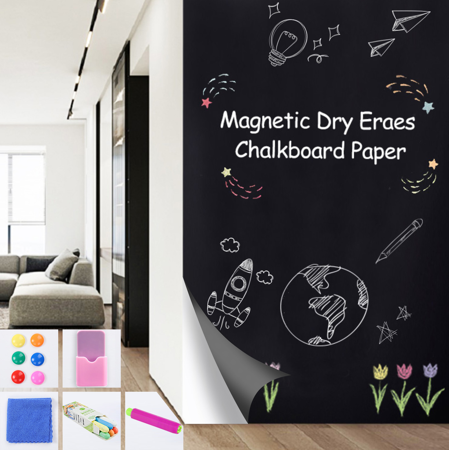 Magnetic Dry Erase Chalkboard  - Home Office Contact ulasan dan harga
