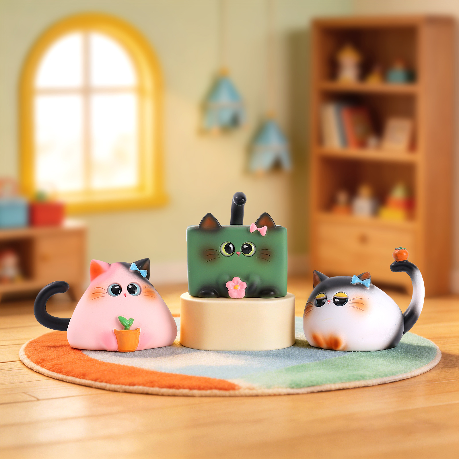 Blind Box Cat Figurine Resin C - Home Office Jobs ulasan dan harga