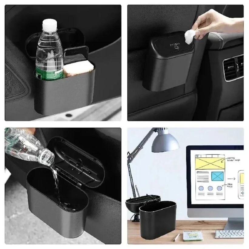 New Car Trash Can (with Lid) 3 - Home Office Call Center ulasan dan harga