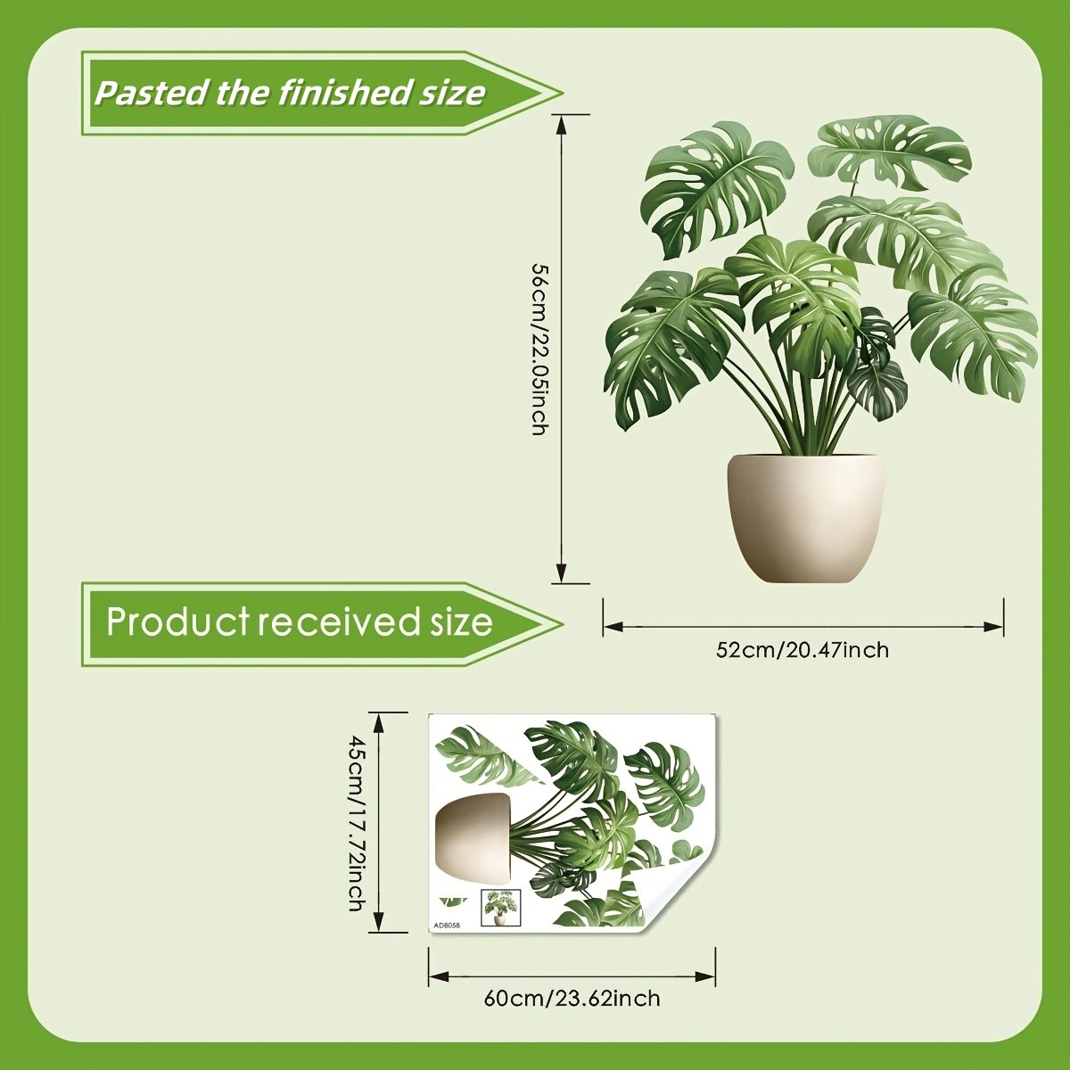 3D Sticker Green Plant Pot Wal - Home Office Wallpaper ulasan dan harga