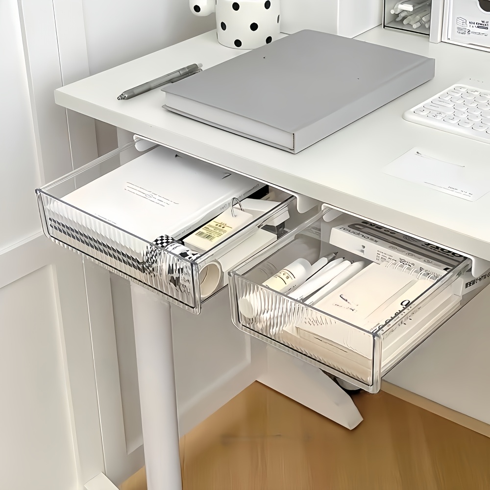 1pc Under Desk Clear Drawer Or - Home Office Desk With Drawers ulasan dan harga