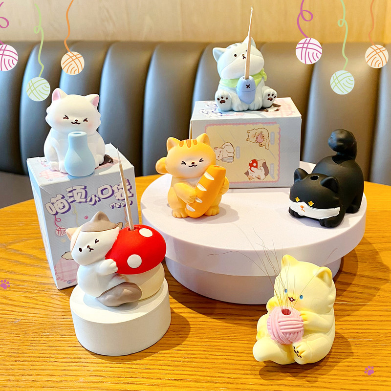 Miaoxu Cute Cartoon Cat Figuri - Home Office Jobs ulasan dan harga