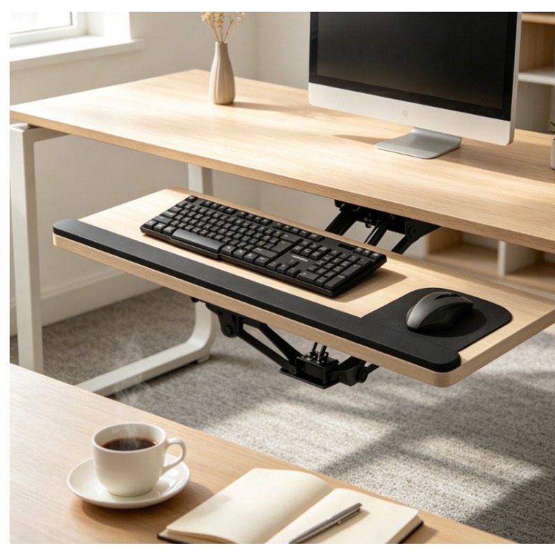 Keyboard Tray Under Desk Slidi - Home Office Desk With Drawers ulasan dan harga