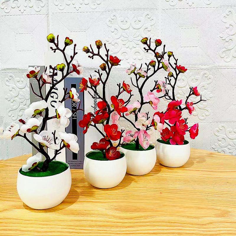 Simulation Plum Flower Pot Pla - Home Office Word ulasan dan harga