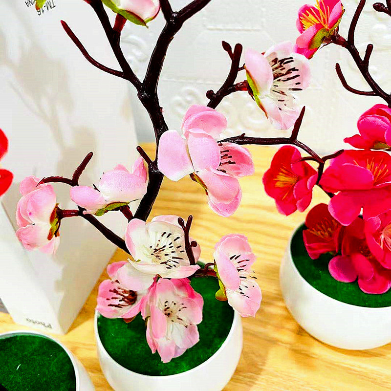 Simulation Plum Flower Pot Pla - Home Office Word ulasan dan harga