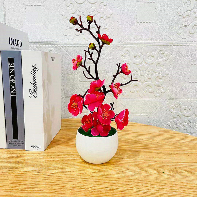 Simulation Plum Flower Pot Pla - Home Office Word ulasan dan harga