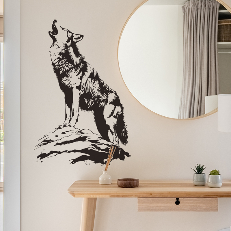 Animal Poster 3D Lone Wolf How - Home Office Wallpaper ulasan dan harga