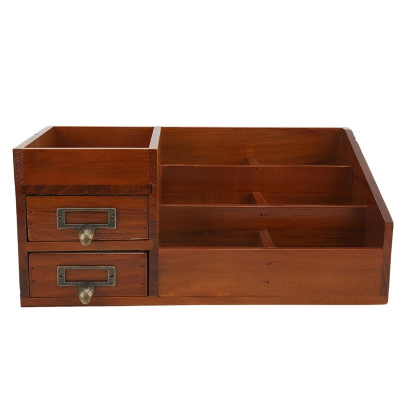 CHCH Wooden Storage Cabinet Re - Desktop Organizer Bamboo ulasan dan harga