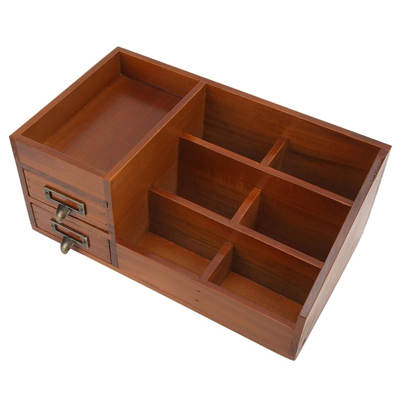 CHCH Wooden Storage Cabinet Re - Desktop Organizer Bamboo ulasan dan harga
