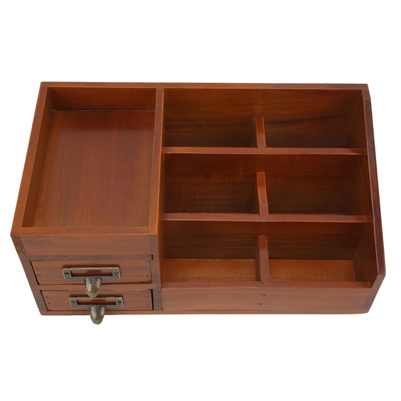 CHCH Wooden Storage Cabinet Re - Desktop Organizer Bamboo ulasan dan harga