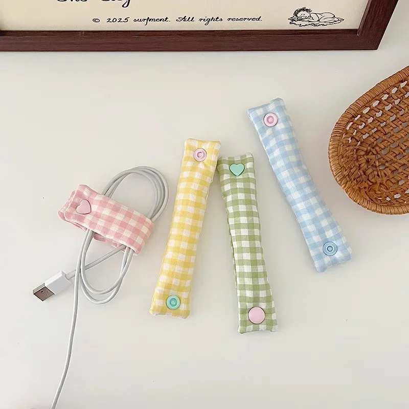 1PC Plaid Phone Cable Organize - Home Office Call Center ulasan dan harga