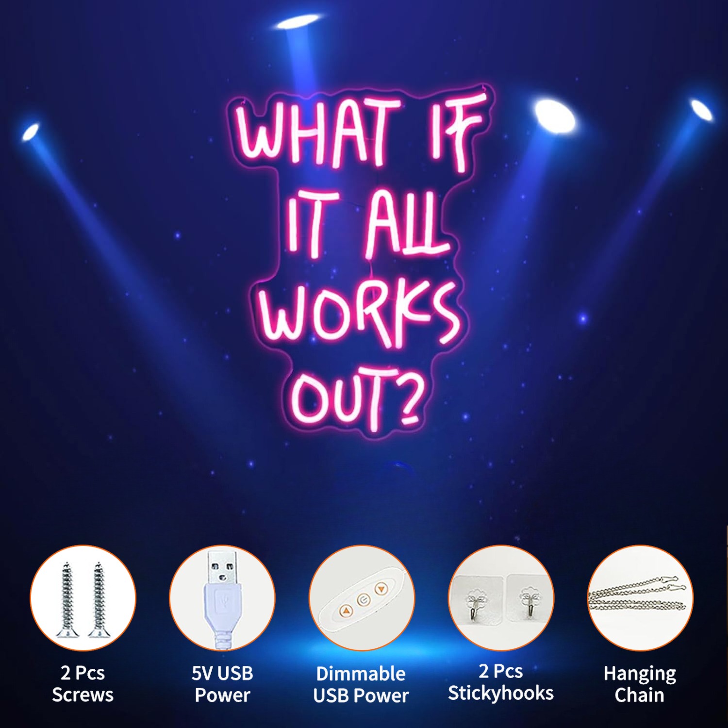 What If It All Works Out? Neon - Home Office What Is It ulasan dan harga