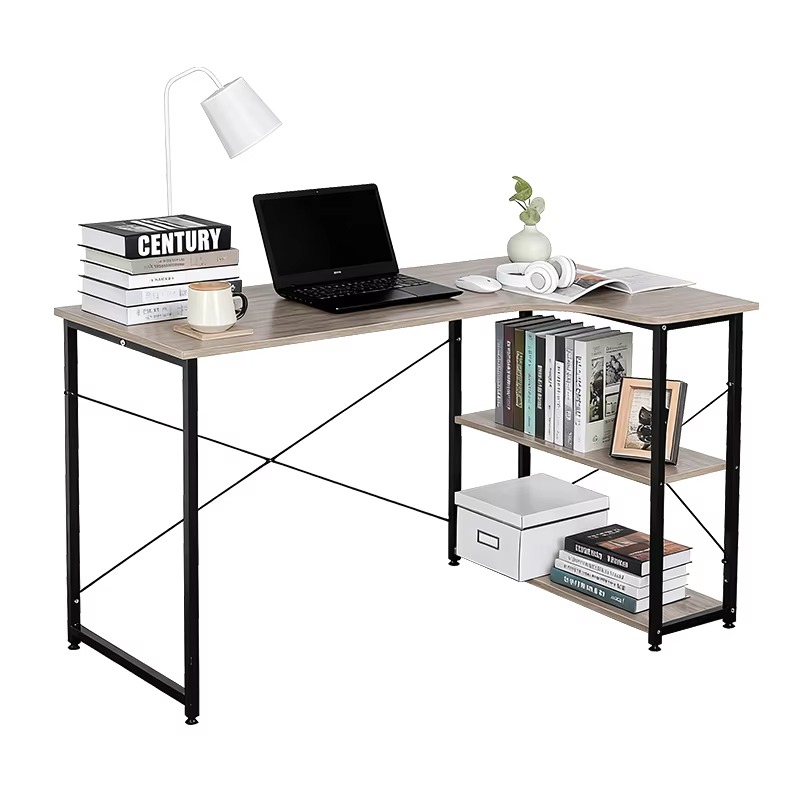L Shaped Corner Desk With Book - Home Office Desk With Drawers ulasan dan harga