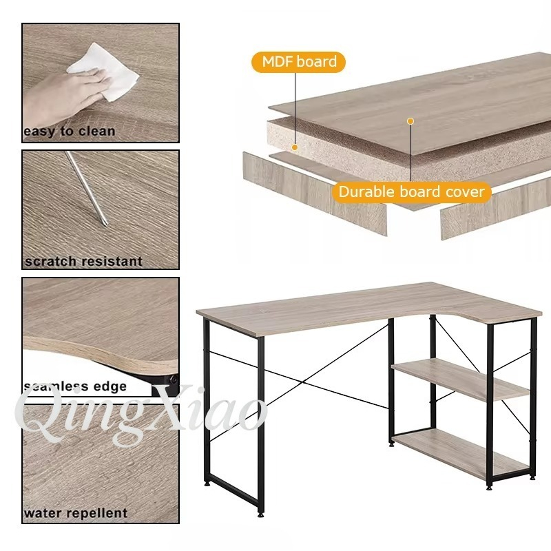 L Shaped Corner Desk With Book - Home Office Desk With Drawers ulasan dan harga