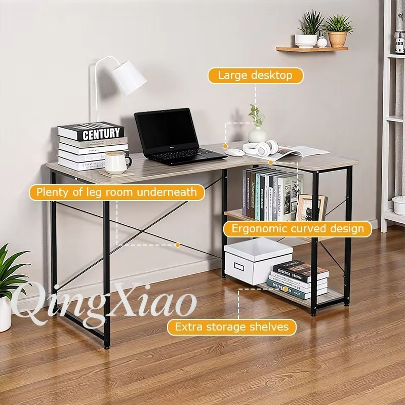 L Shaped Corner Desk With Book - Home Office Desk With Drawers ulasan dan harga