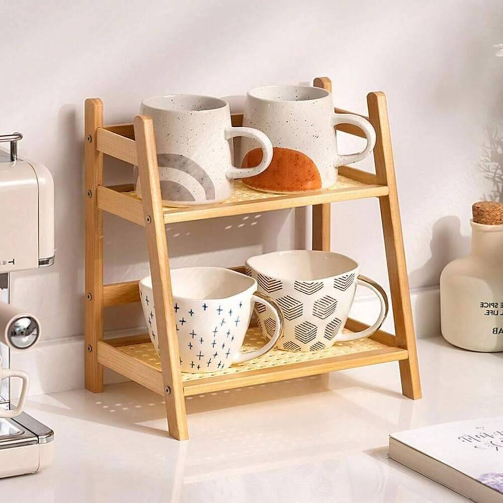 2-Tier Bamboo Countertop Stora - Desktop Organizer Bamboo ulasan dan harga