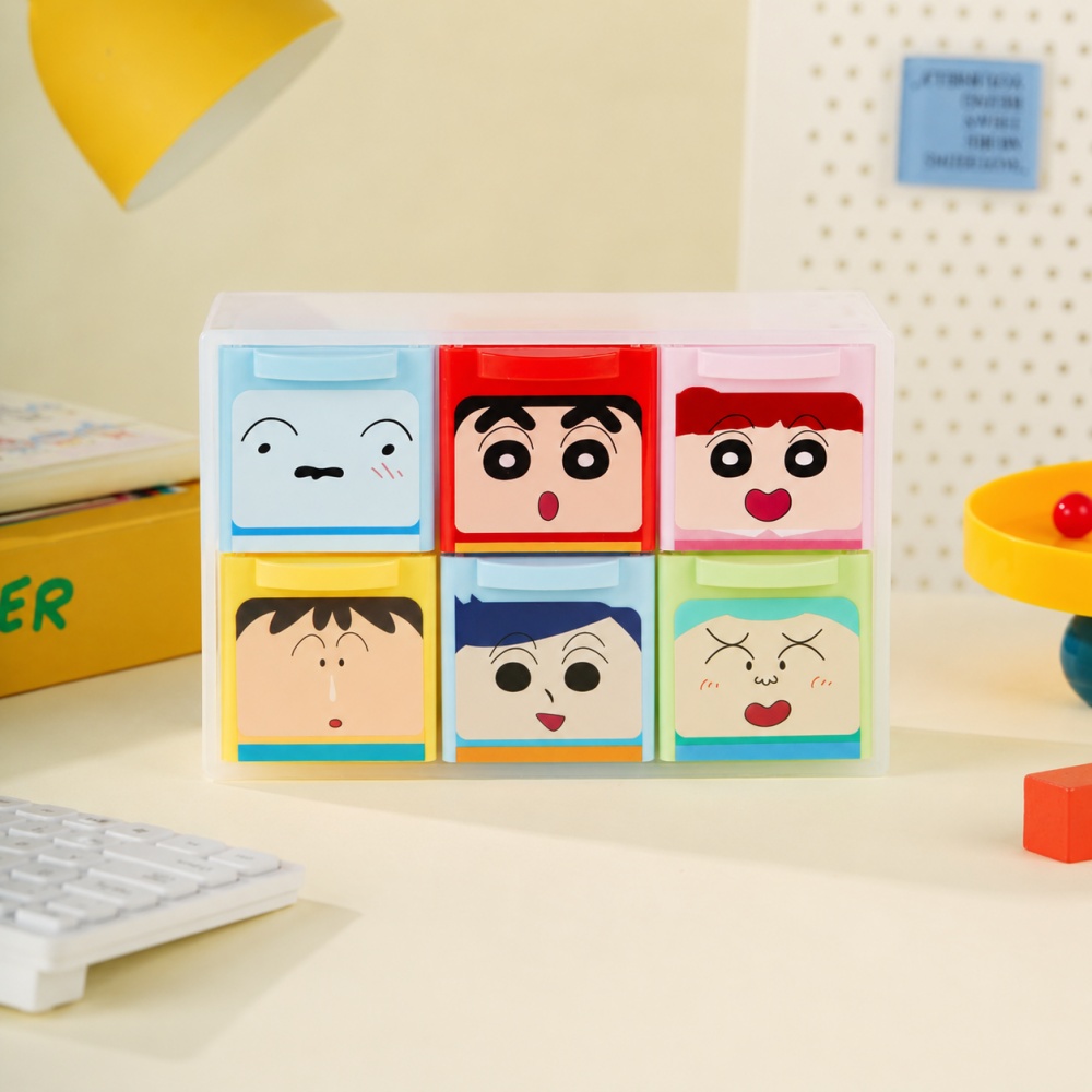 Genuine Crayon Shin-chan 6 Gri - Home Office Desk With Drawers ulasan dan harga