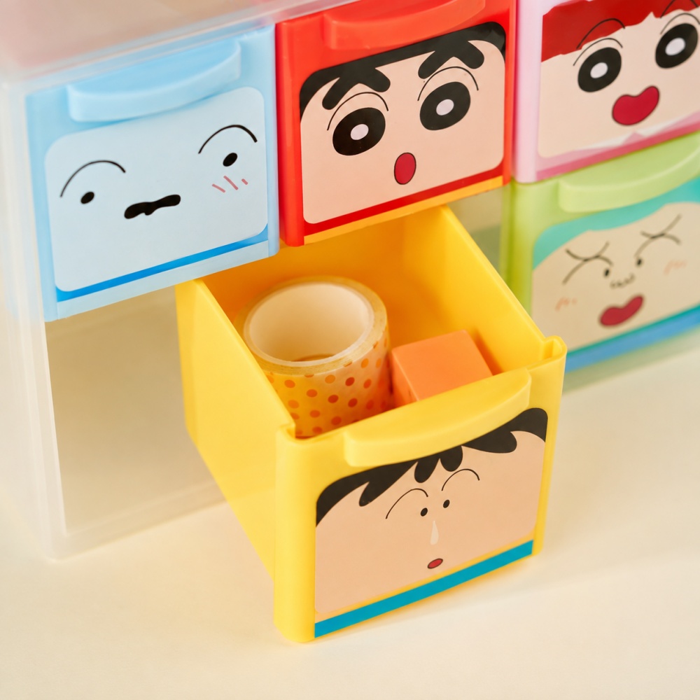 Genuine Crayon Shin-chan 6 Gri - Home Office Desk With Drawers ulasan dan harga