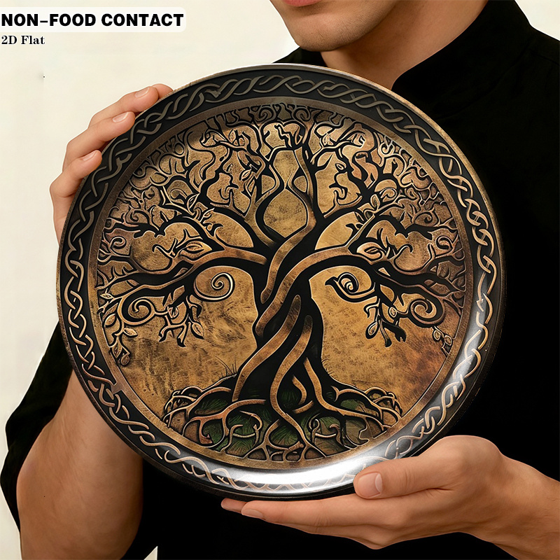 1pc Round Ceramic Wall Plate w - Home Office Contact ulasan dan harga