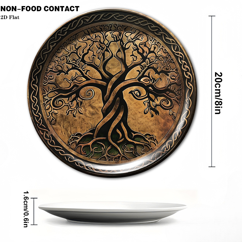 1pc Round Ceramic Wall Plate w - Home Office Contact ulasan dan harga