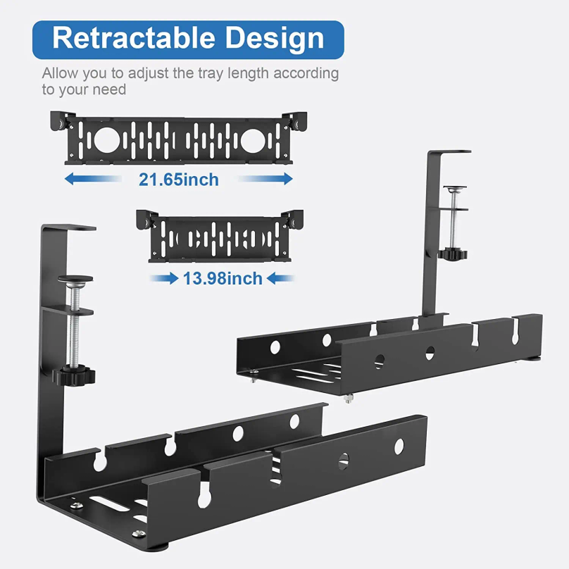 No Drilling Extendable Under D - Power Strip Desk ulasan dan harga