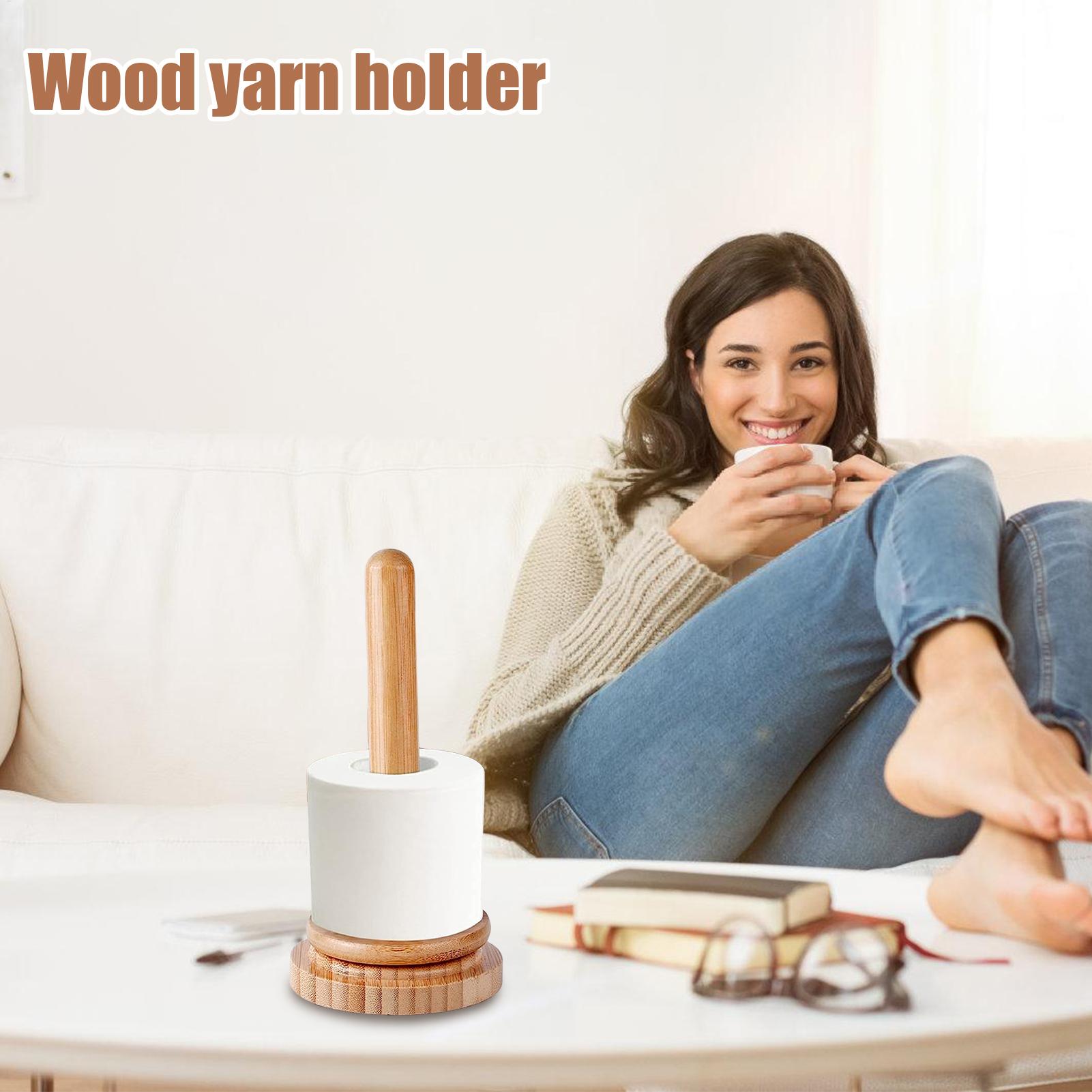 Knitting Yarn Holder Rotating  - Desktop Organizer Bamboo ulasan dan harga
