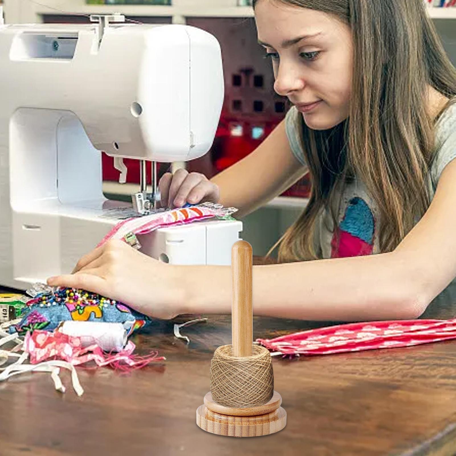 Knitting Yarn Holder Rotating  - Desktop Organizer Bamboo ulasan dan harga