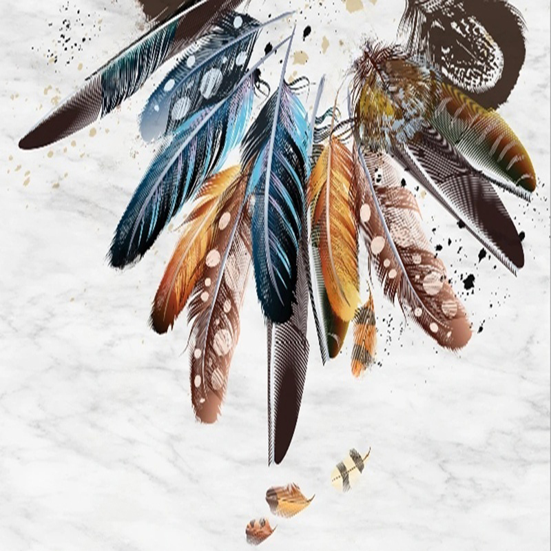 Custom Wallpaper Modern 3D Fea - Home Office Wallpaper ulasan dan harga