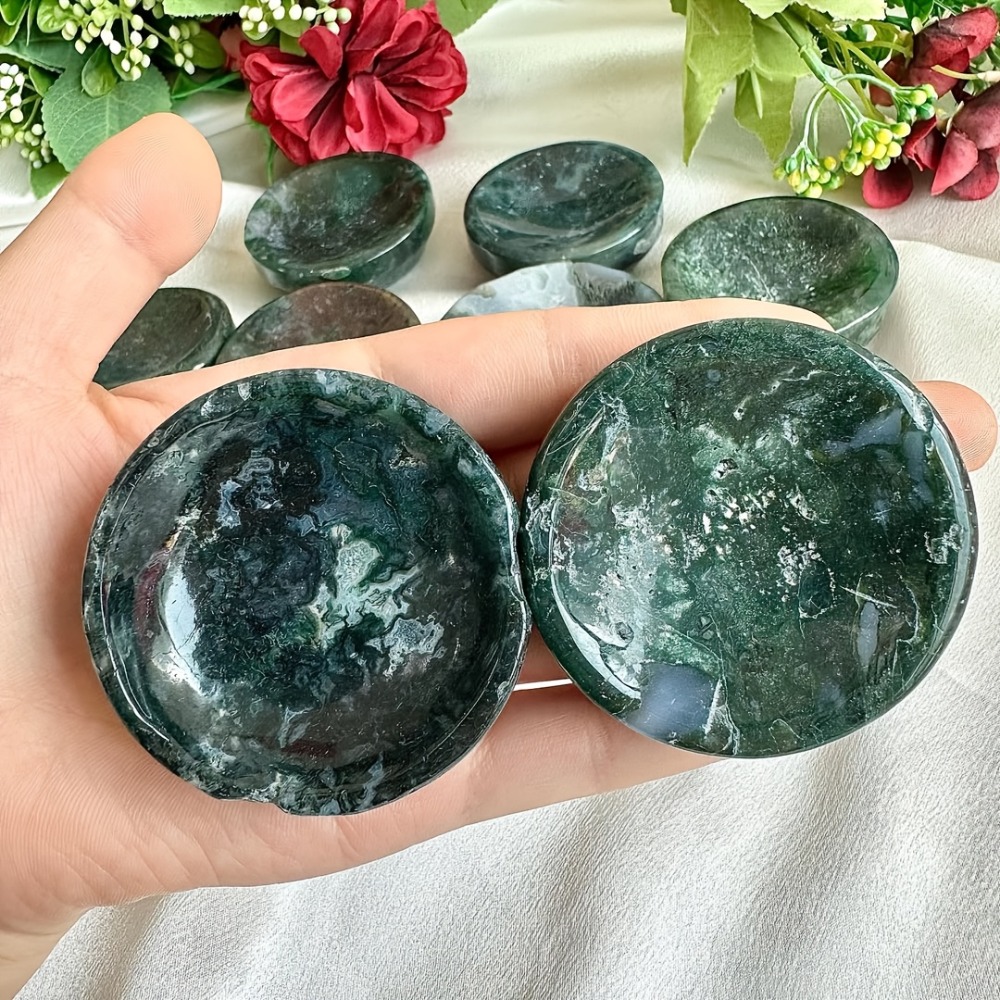 Natural Moss Agate Bowl Suitab - Home Office Contact ulasan dan harga