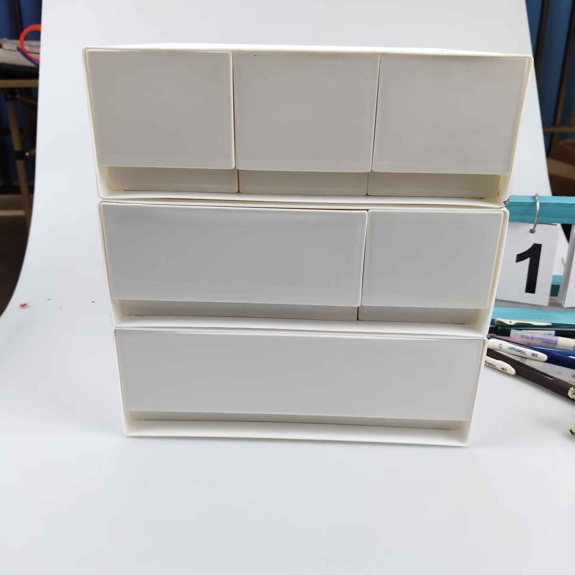Desktop Storage Box, Drawer, C - Home Office Desk With Drawers ulasan dan harga