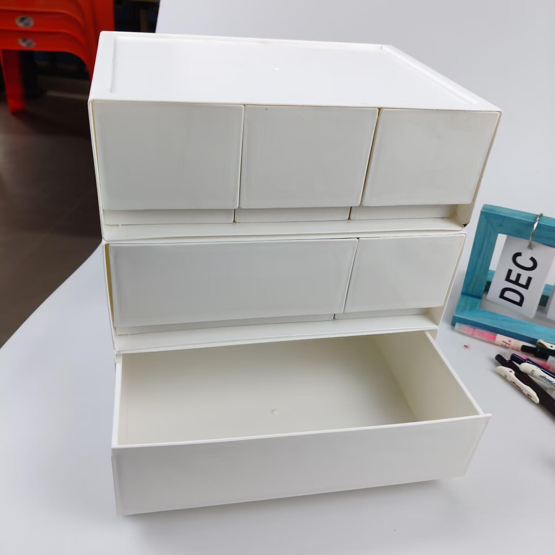 Desktop Storage Box, Drawer, C - Home Office Desk With Drawers ulasan dan harga