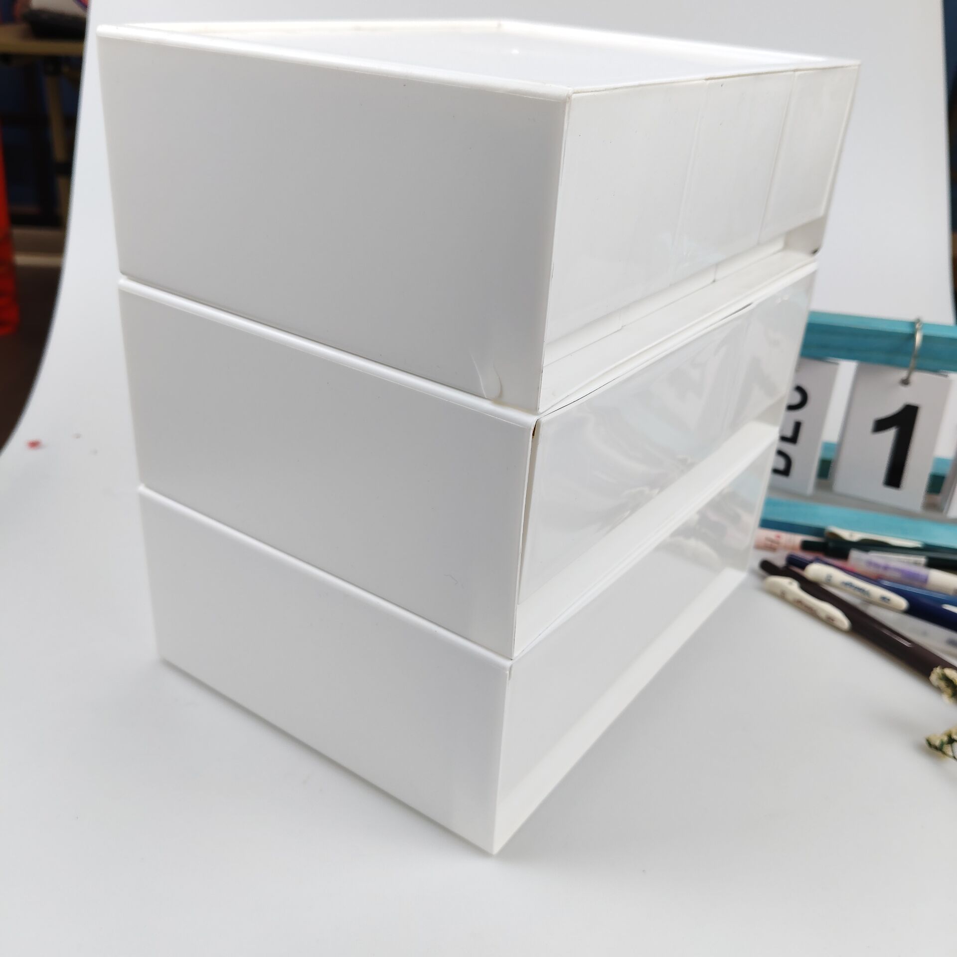 Desktop Storage Box, Drawer, C - Home Office Desk With Drawers ulasan dan harga