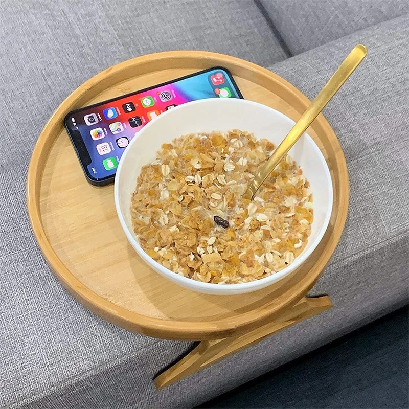 Clip-On Natural Wood Sofa Armr - Desktop Organizer Bamboo ulasan dan harga