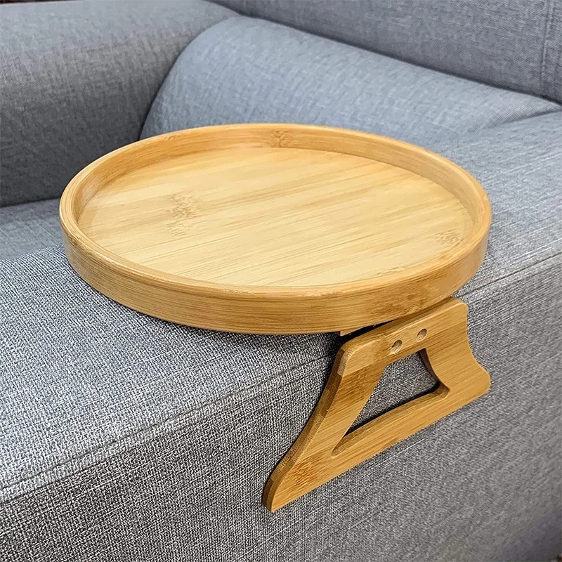 Clip-On Natural Wood Sofa Armr - Desktop Organizer Bamboo ulasan dan harga