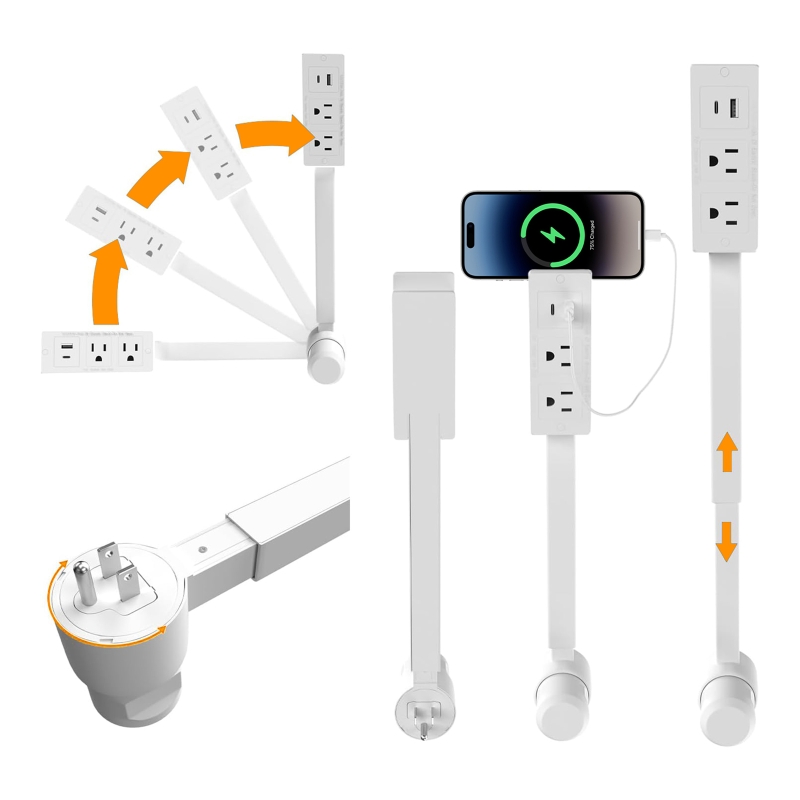 Electrical Outlet Extender Adj - Power Strip Desk ulasan dan harga